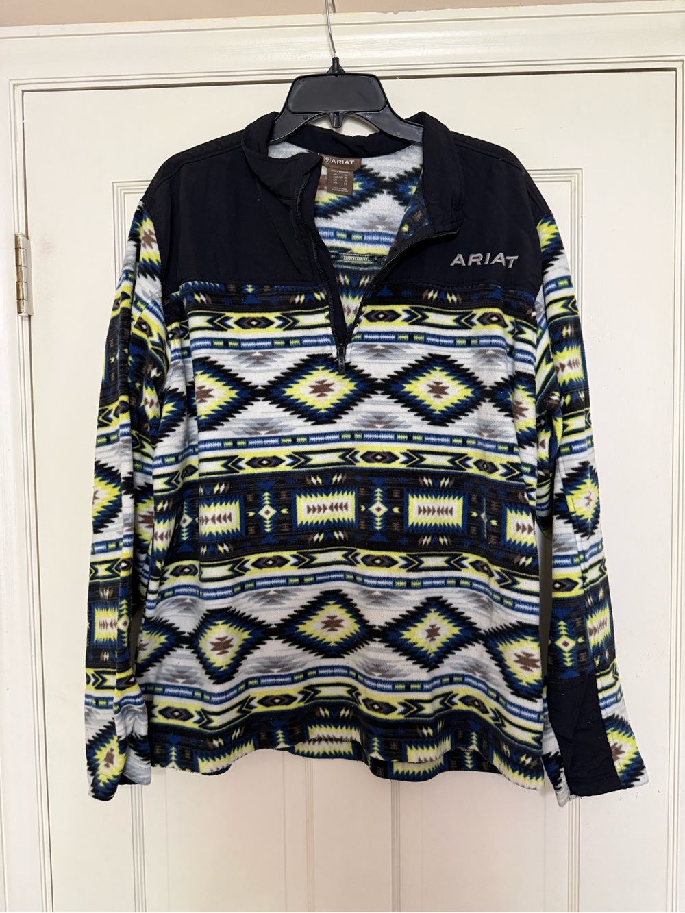 Men’s Ariat Basis 2.0 1/4 Zip Lime Chaser Southwest - XL